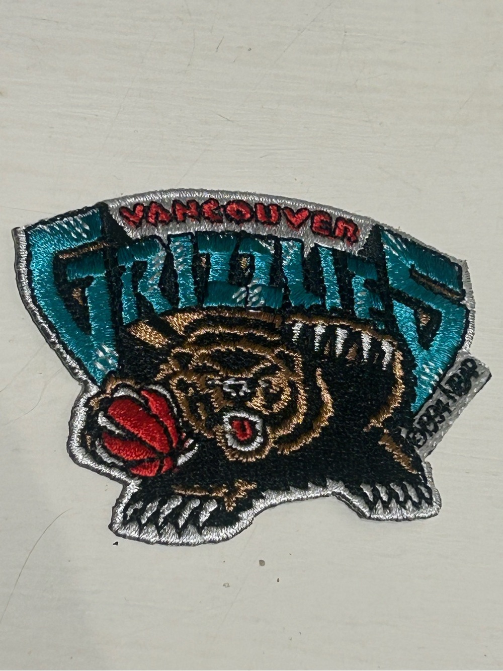 Vancouver Grizzlies Embroidered Patch - Teal, Black, Brown